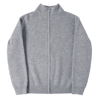 SOARIN复古老钱风拉链半高领毛衣外套男 厚款 罗纹针织毛线衣夹克