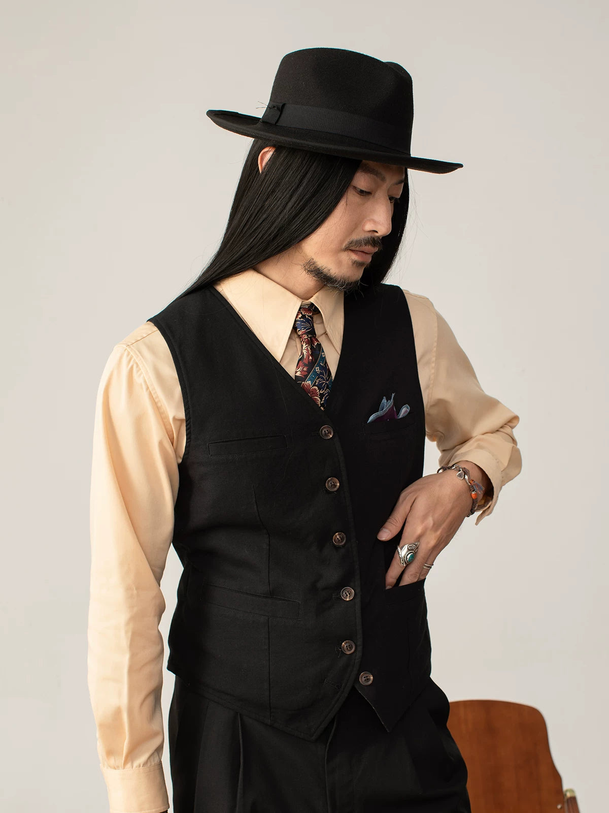 SOARIN Classic Vintage Slim Fit Pinstripe Vest JUKZ2432B77