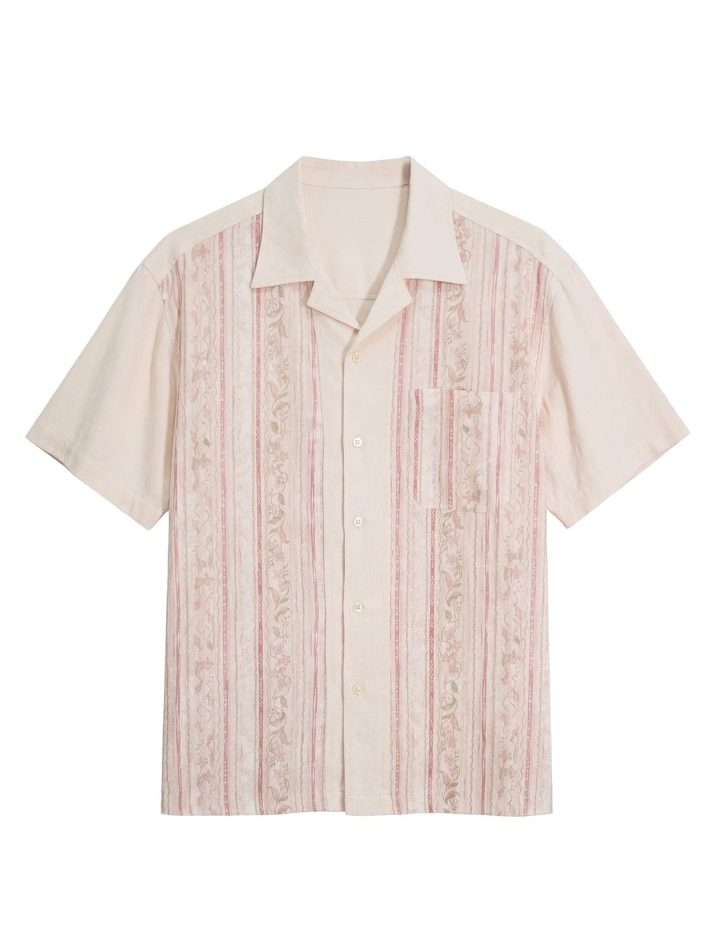 SOARIN Casual Vintage Regular Fit Linen Rayon Blend Short Sleeve Shirt JITZ2626C480