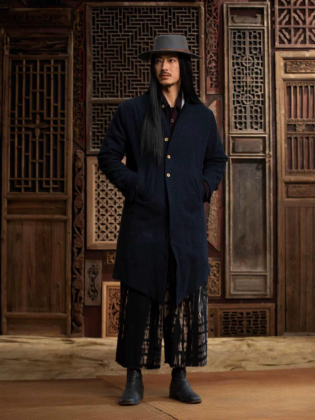 SOARIN WORLD gai yu xia Loose Fit Linen Blend Mid-Length Coat DC243TDY41