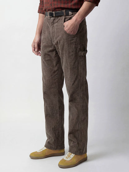 SOARIN Casual Vintage Regular Fit Cotton Corduroy Workwear Trousers Z223F679