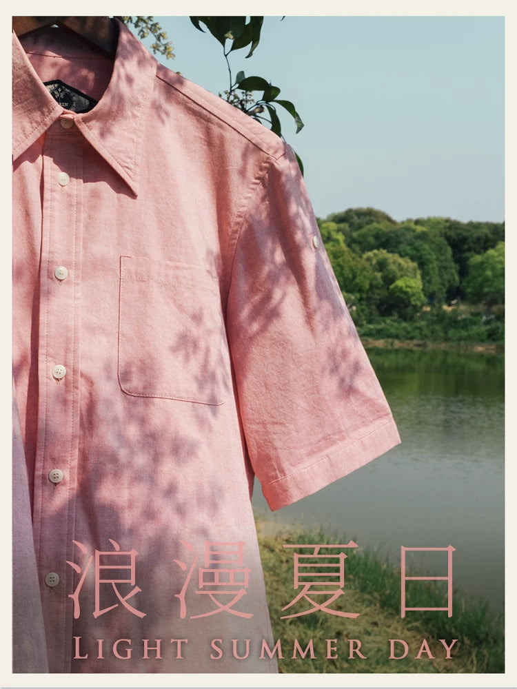 SOARIN Romantic Retro Regular Fit Cotton Short Sleeved Shirt JITZ252TC390