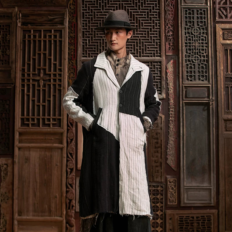 SOARIN WORLD gai yu xia Series Loose Linen Reversible Trench Coat DC243TDY43
