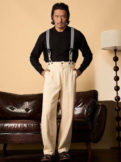 SOARIN英伦风复古亨利衫长袖针织毛衣男 简约百搭打底套头毛线衣