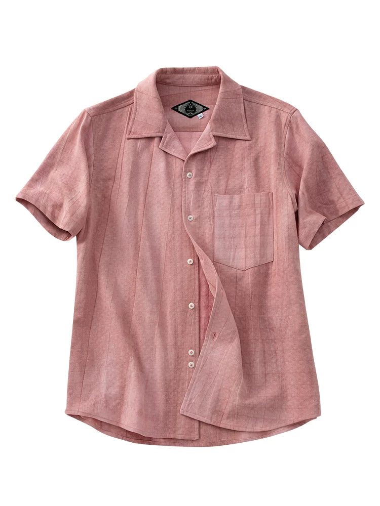 SOARIN Retro Resort Regular Fit Cotton Linen Short Sleeved Shirt JITZ252TC394