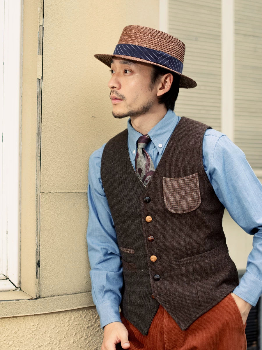 SOARIN Gentleman Vintage Slim Fit Wool Blend Vest JUKZ2332B47