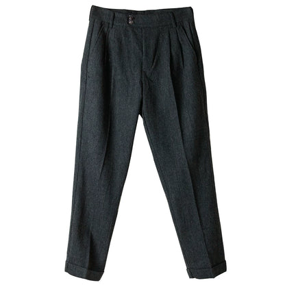 SOARIN Casual Vintage Tapered Woolen Blend Suit Trousers Z213F464