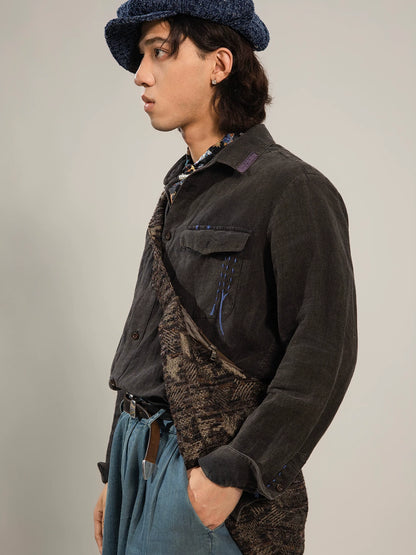 SOARIN WORLD Gai Yu Xia Series Relaxed-Fit Pure Linen Shirt Z93C226