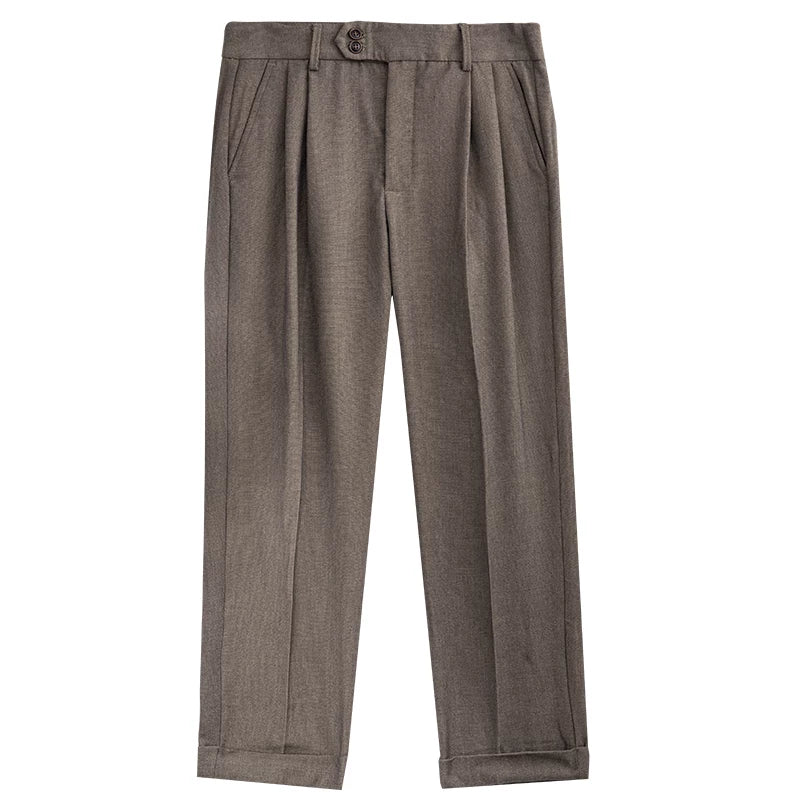 SOARIN British Vintage Relaxed Fit Textured Blend Trousers   Z223F695