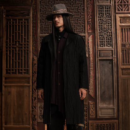 SOARIN Gai Yu Xia Series Straight Crinkled Textured Trench Coat DC243TDY42