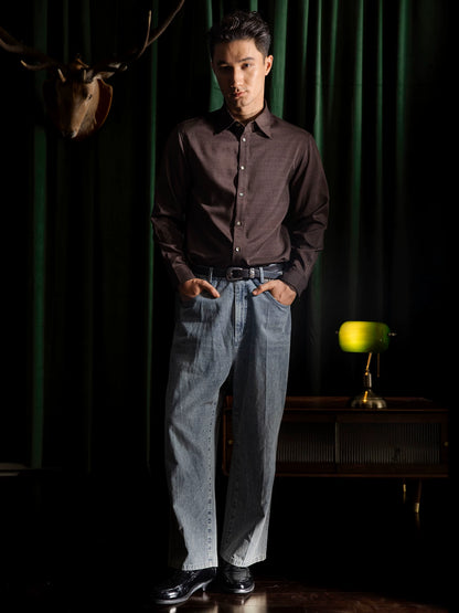 SOARIN Ivy Style Slim Fit Textured Blend Shirt JITZ2537C449