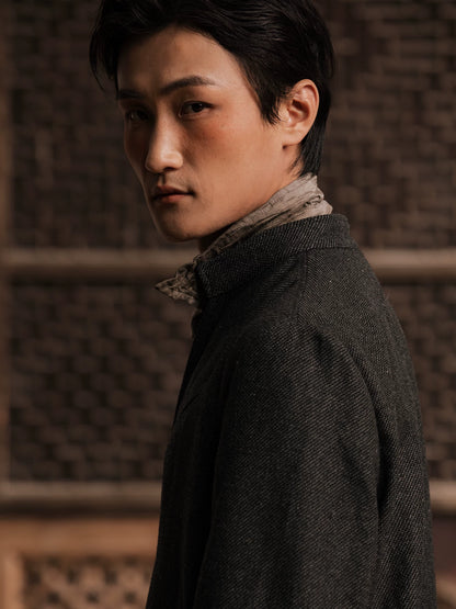 SOARIN WORLD Gai Yu Xia Heritage Series Relaxed Fit Wool Blend Stand Collar Jacket DCZ233TXZ46