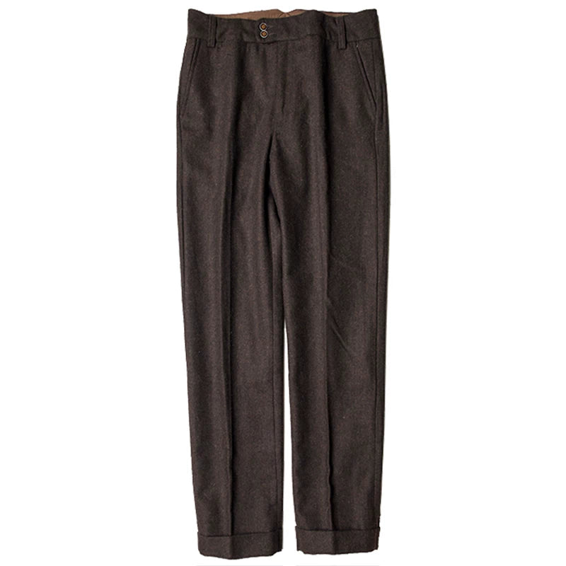 SOARIN British Vintage Straight Fit Wool Blend Trousers  Z73F59