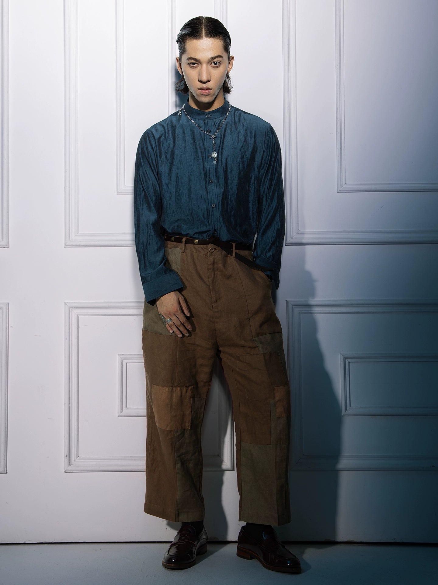 SOARIN【肌理纹】新中式立领长袖衬衫男 cleanfit高级感痞帅衬衣