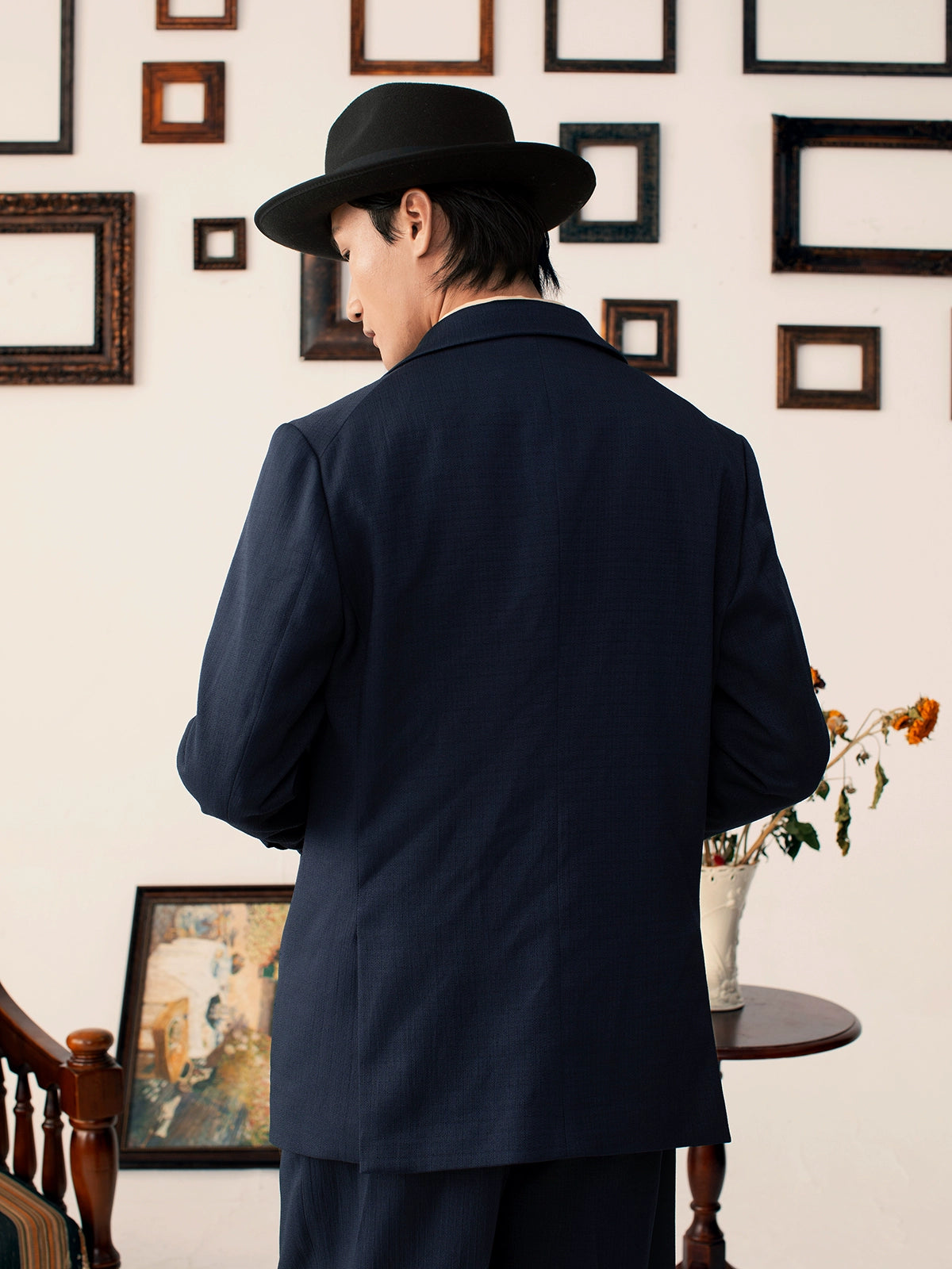 SOARIN英伦风复古双排扣西装外套男高级感商务绅士正装修身单西服