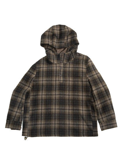 SOARIN Amekaji Regular Fit Wool Blend Plaid Hooded Jacket YBOZ243TW66