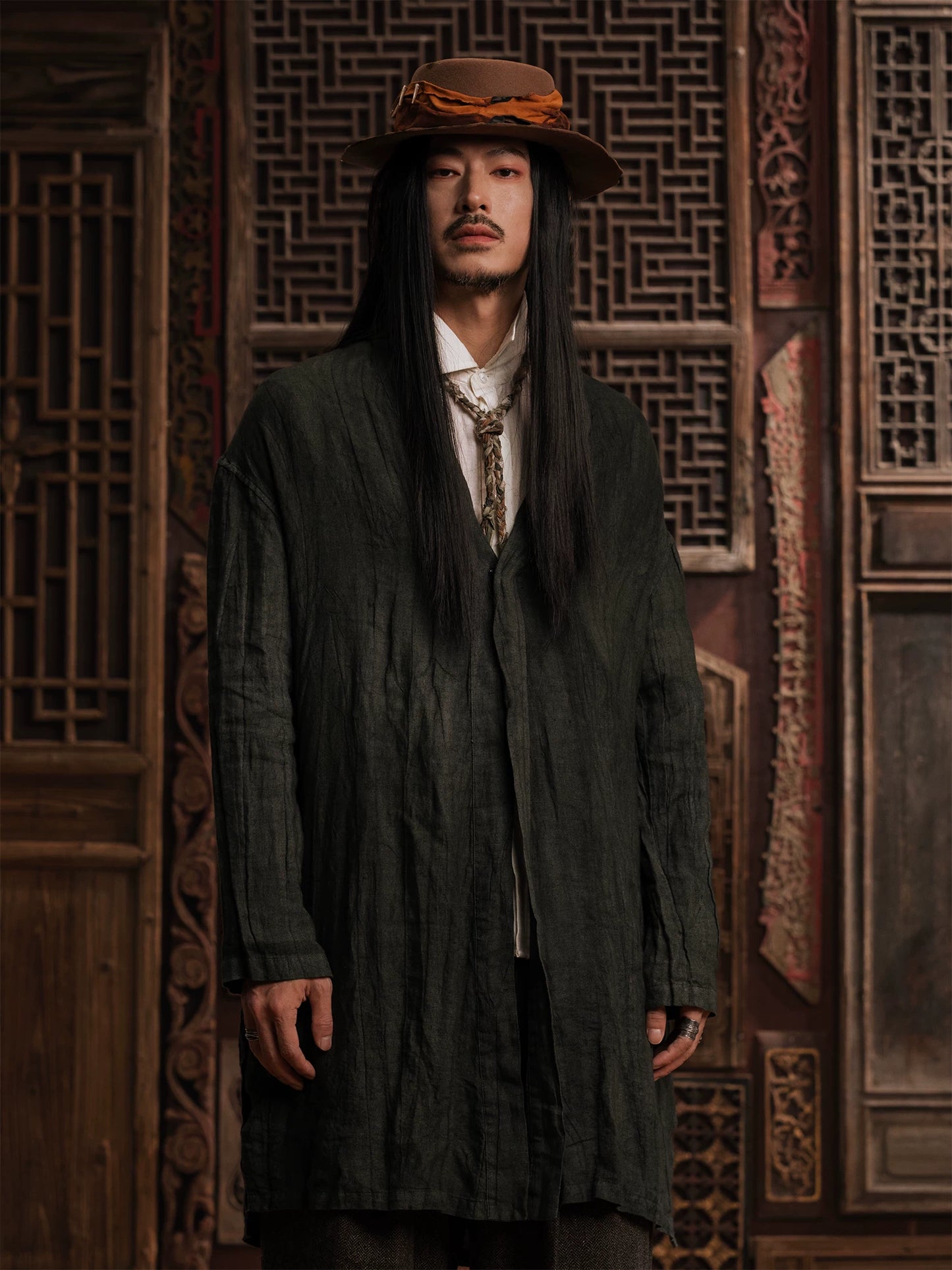 SOARIN WORLD Gai Yu Xia Heritage Series Relaxed Fit Linen Long Robe DCZ233TJ31