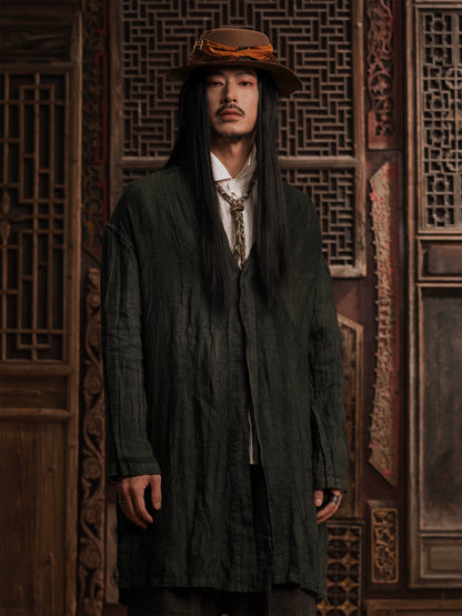 SOARIN WORLD Gai Yu Xia Heritage Series Relaxed Fit Linen Long Robe DCZ233TJ31