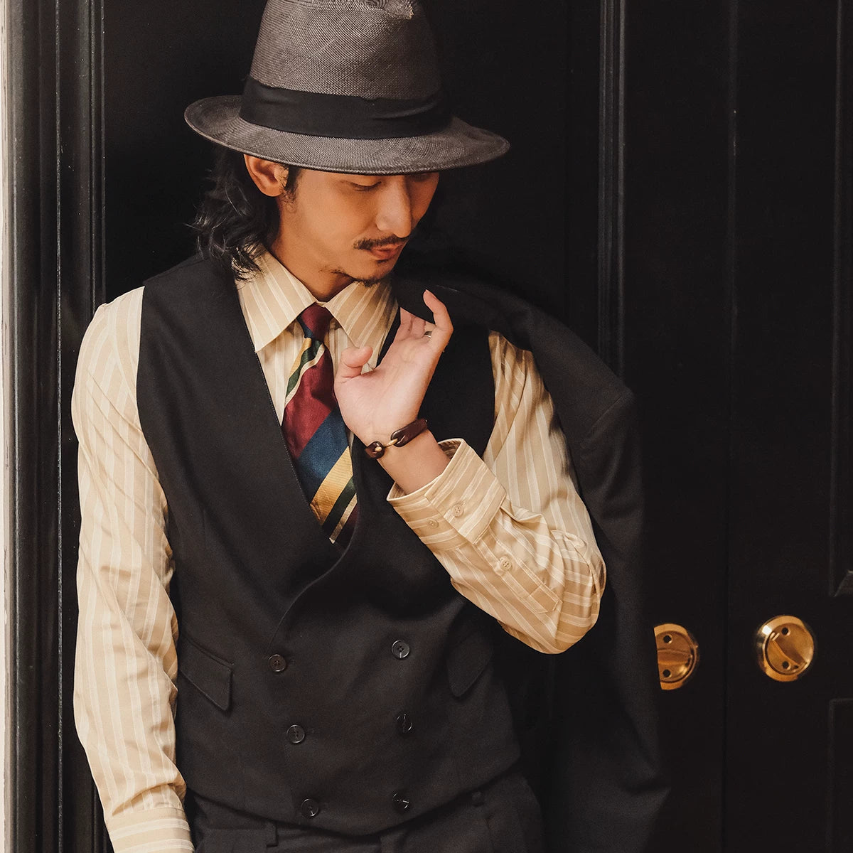 SOARIN Vintage British Gentleman Slim Fit Cotton Linen Vest JUKZ2422B62