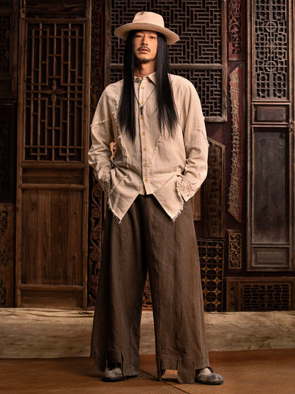 SOARIN WORLD gai yu xia Series Oversized Fit Cotton Chinese Retro Men's Shirt DCZ233TC186