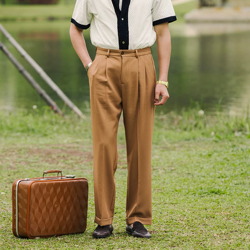 SOARIN British Retro Straight Fit Stretch Trousers JUKZ252TF208
