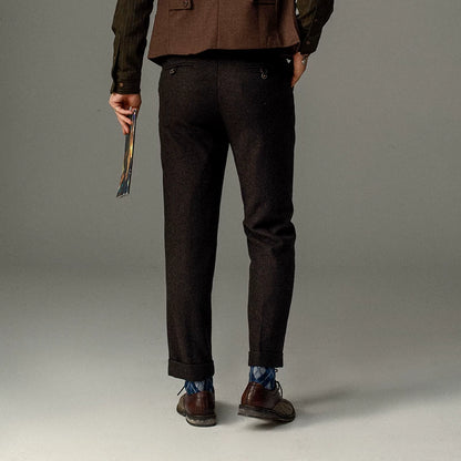 SOARIN British Vintage Straight Fit Wool Blend Trousers  Z73F59