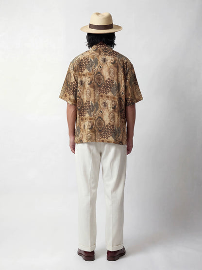 SOARIN Casual Vintage Relaxed Fit Lyocell Viscose Nylon Short Sleeve Shirt HMC12