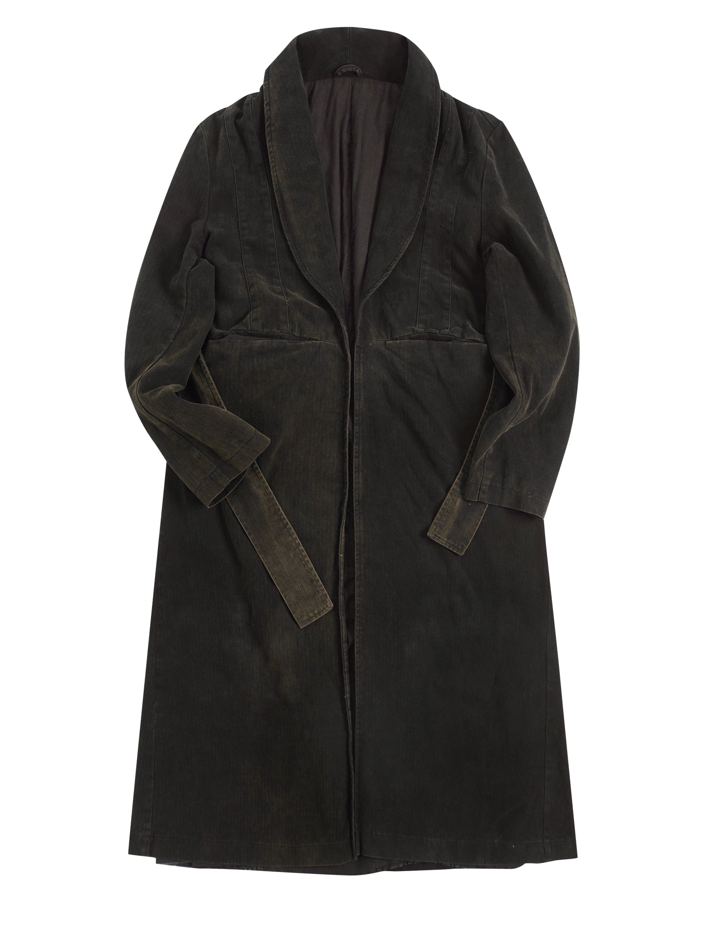 SOARIN【做旧黑】独立复古青果领大衣男新中式休闲中长款风衣外套