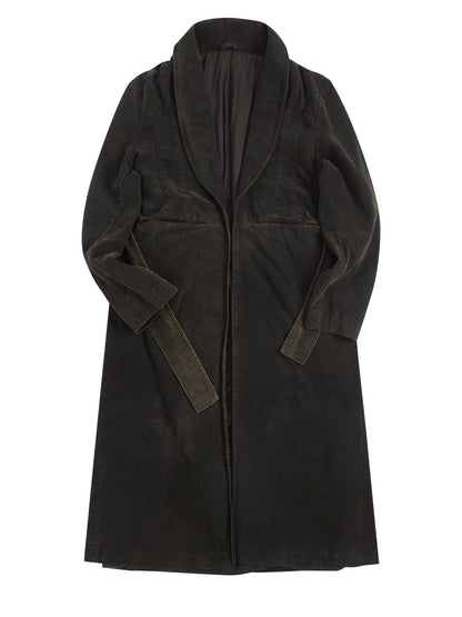 SOARIN【做旧黑】独立复古青果领大衣男新中式休闲中长款风衣外套