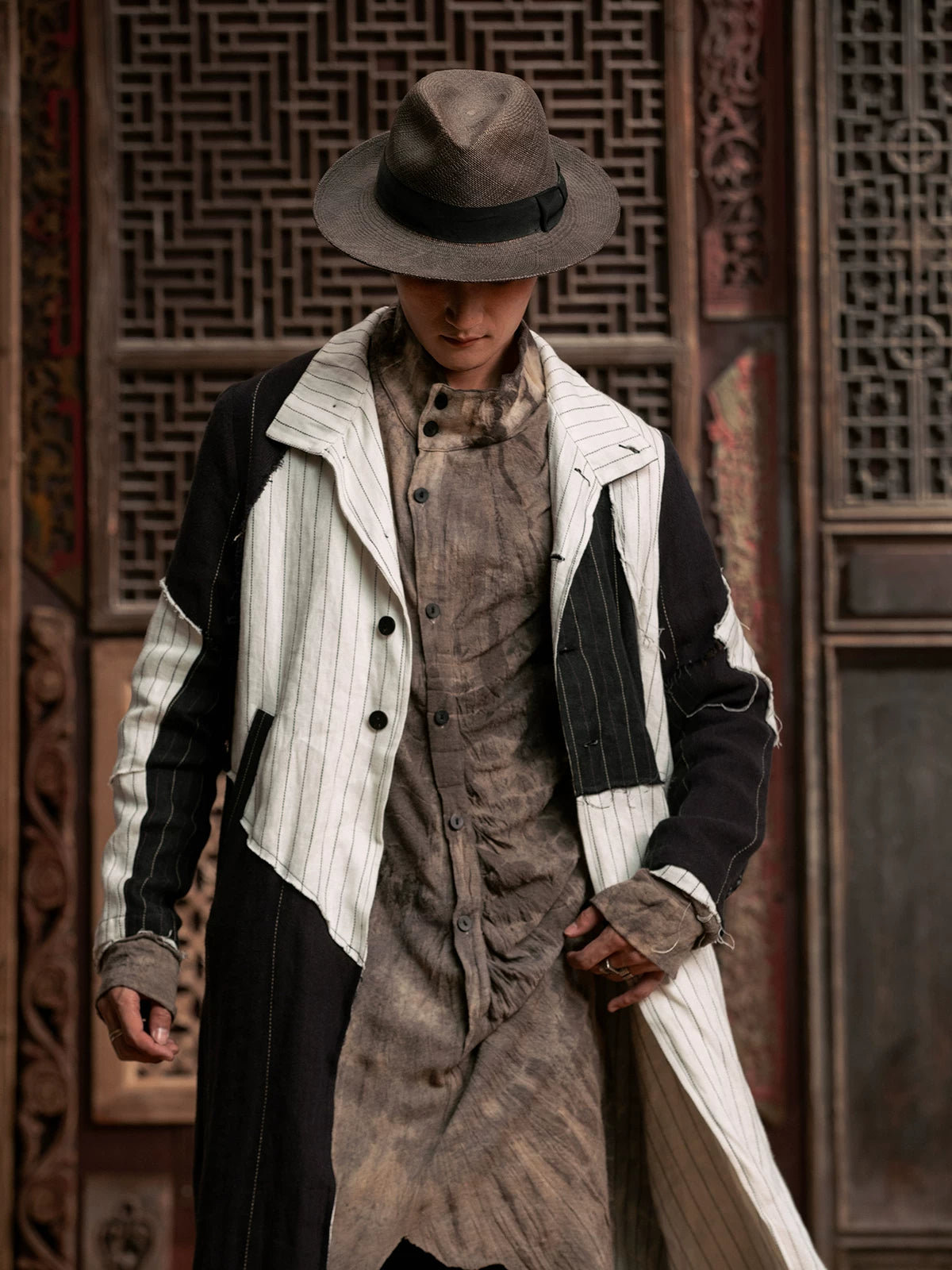 SOARIN WORLD gai yu xia Series Loose Linen Reversible Trench Coat DC243TDY43