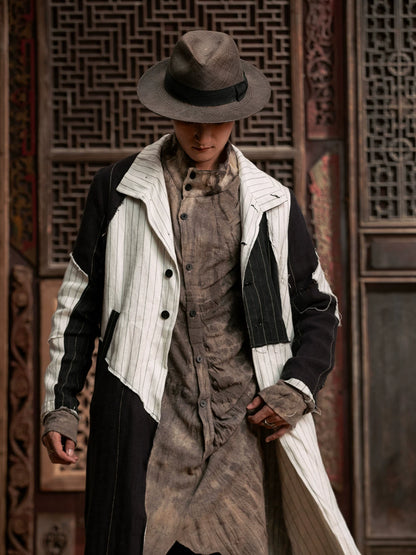 SOARIN WORLD gai yu xia Series Loose Linen Reversible Trench Coat DC243TDY43