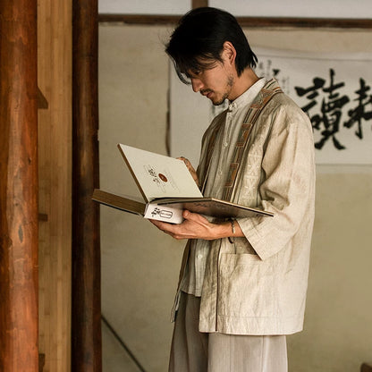 SOARIN WORLD Gai Yu Xia Ethnic Embroidered Loose Fit Cotton-Linen Robe Z212W406