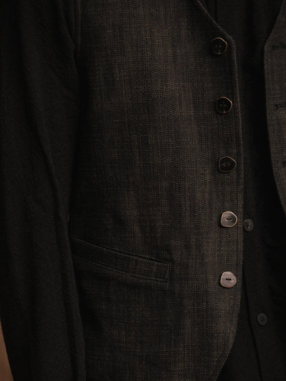 SOARIN WORLD gai yu xia Series Slim Fit Linen Blend Waistcoat DCZ243TB86