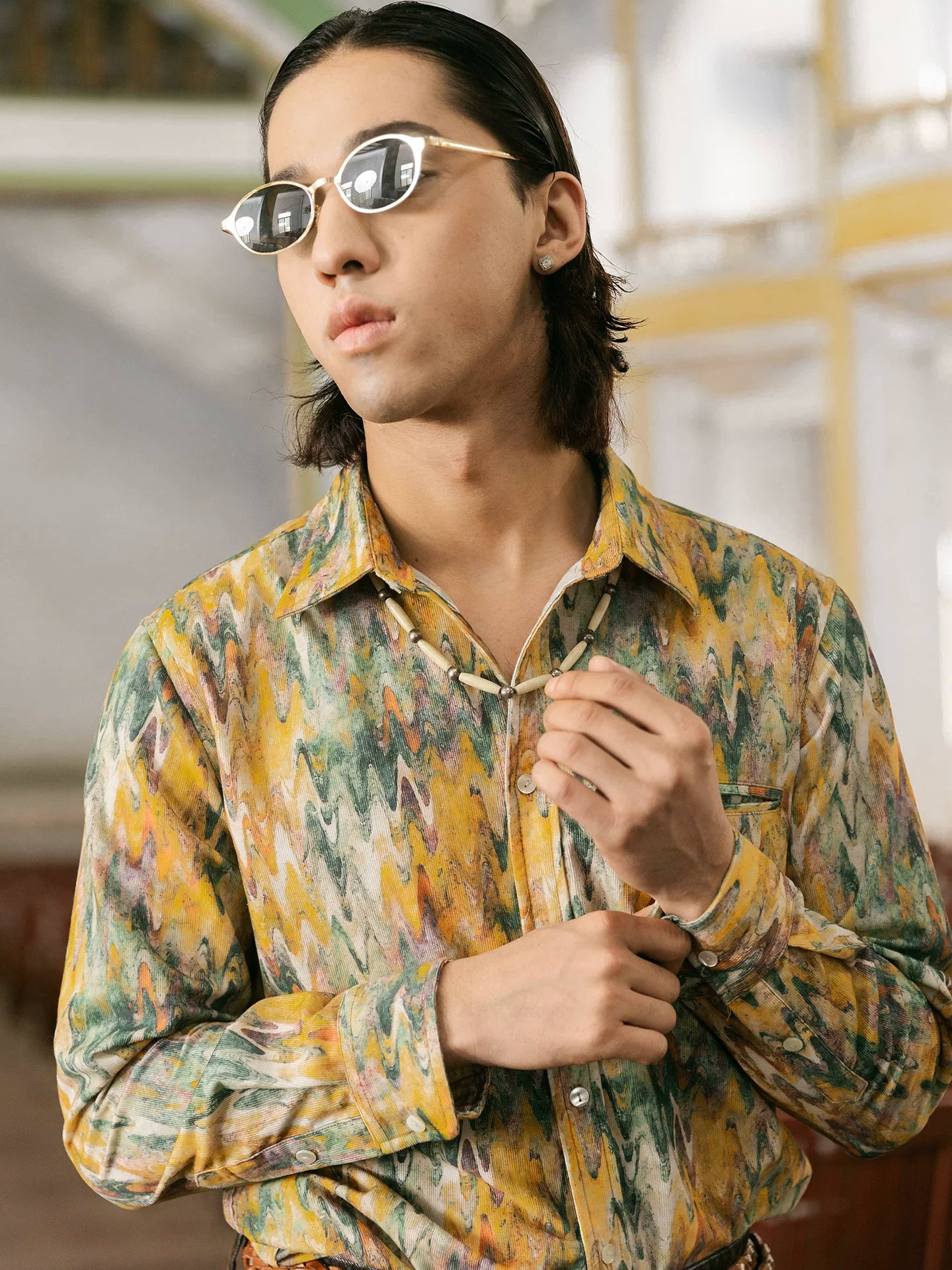 SOARIN Yuppie Style Regular Fit Printed Cotton Polyester Long Sleeve Shirt JITZ2537C465