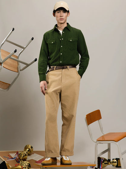 SOARIN【三色】美式复古工装灯芯绒长袖衬衫男冬季保暖双口袋衬衣