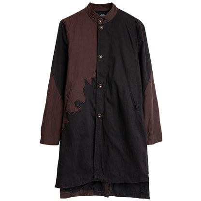 SOARIN独立复古立领大衣男 原创解构风雅痞拼接中长款风衣外套冬