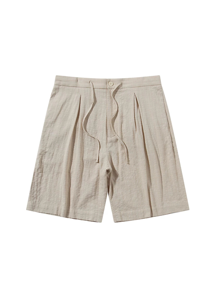 SOARIN Amekaji Loose Fit Cotton Viscose Blend Shorts JITZ242TF149