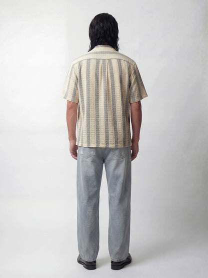 SOARIN Casual Vintage Loose Fit Polyester Spandex Blend Short Sleeve Shirt JITZ2626C473