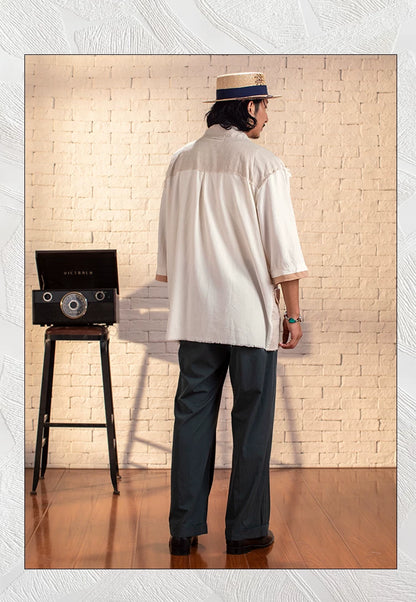 SOARIN Chinese Traditional Inspired Modernized Silhouette Linen-Cotton Blend Utility Cardigan Z212W408