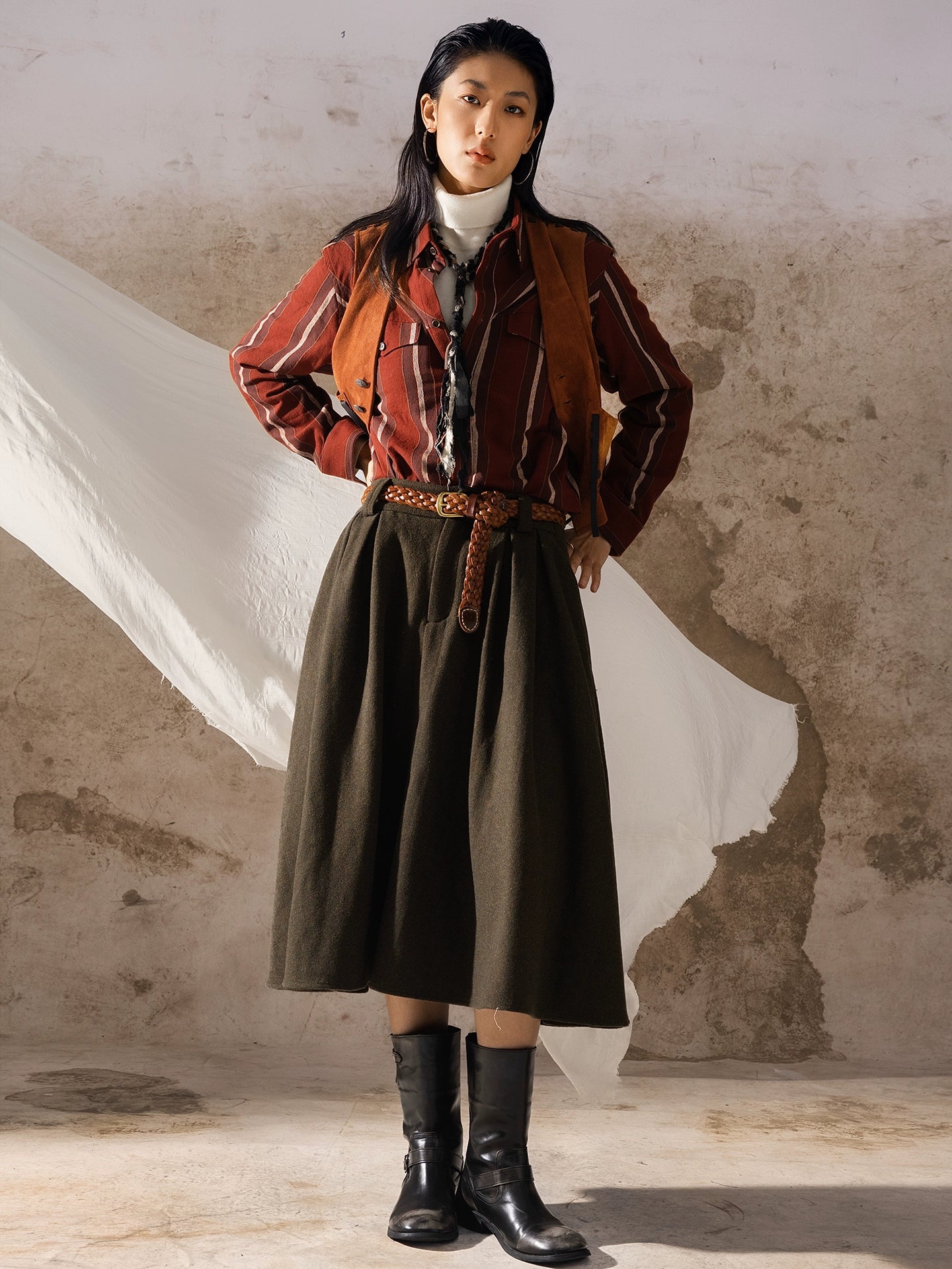 SOARIN美式西部风鹿皮绒马甲男 复古印第安做旧猎装麂皮马夹背心