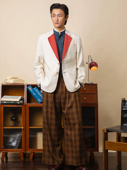 SOARIN British Retro Slim Fit Cotton Blend Blazer  JIVZ23310XZ28