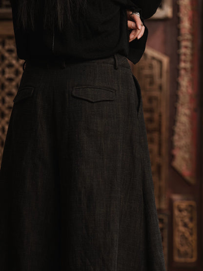 SOARIN WORLD gai yu xia Silhouette Wool Linen Blend Wide-leg Pants DCZ243TF198
