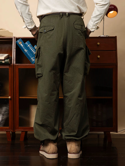SOARIN Amekaji Loose Fit Cotton Blend Cargo Trousers YMZ252TF227K