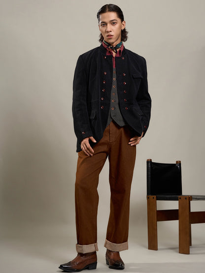 SOARIN'WORLD复古复古新中式双排扣外套男 改良中山装立领夹克