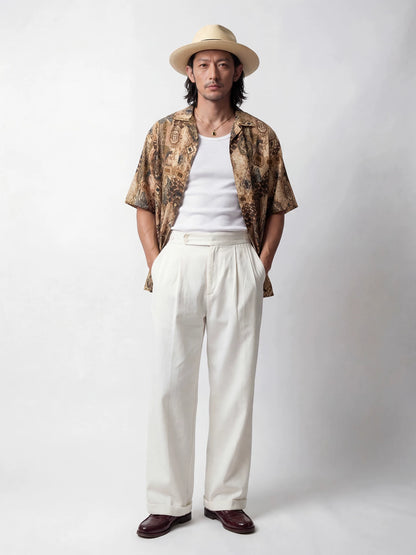 SOARIN Casual Vintage Relaxed Fit Lyocell Viscose Nylon Short Sleeve Shirt HMC12