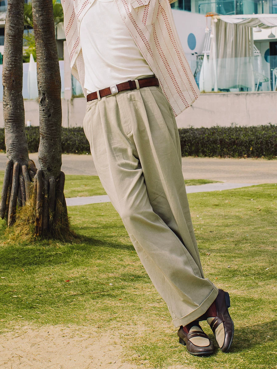 SOARIN Casual Vintage Loose Fit Lyocell Cotton Trousers JUKZ252TF207