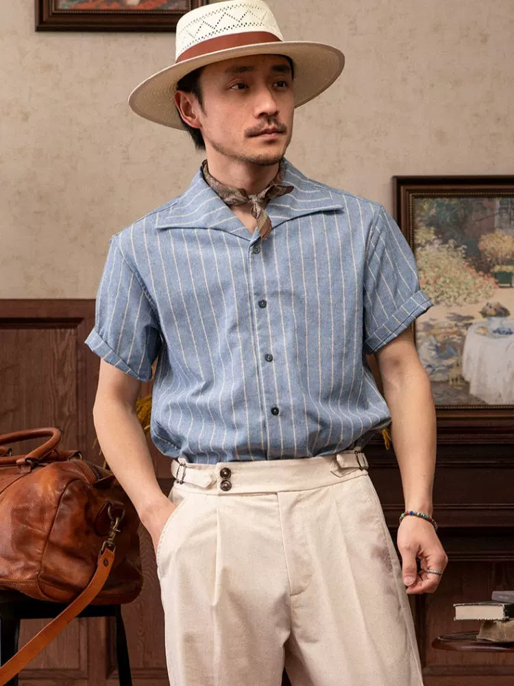 SOARIN British Casual Regular Fit Cotton Linen Short Sleeve Shirt  JITZ2321C39