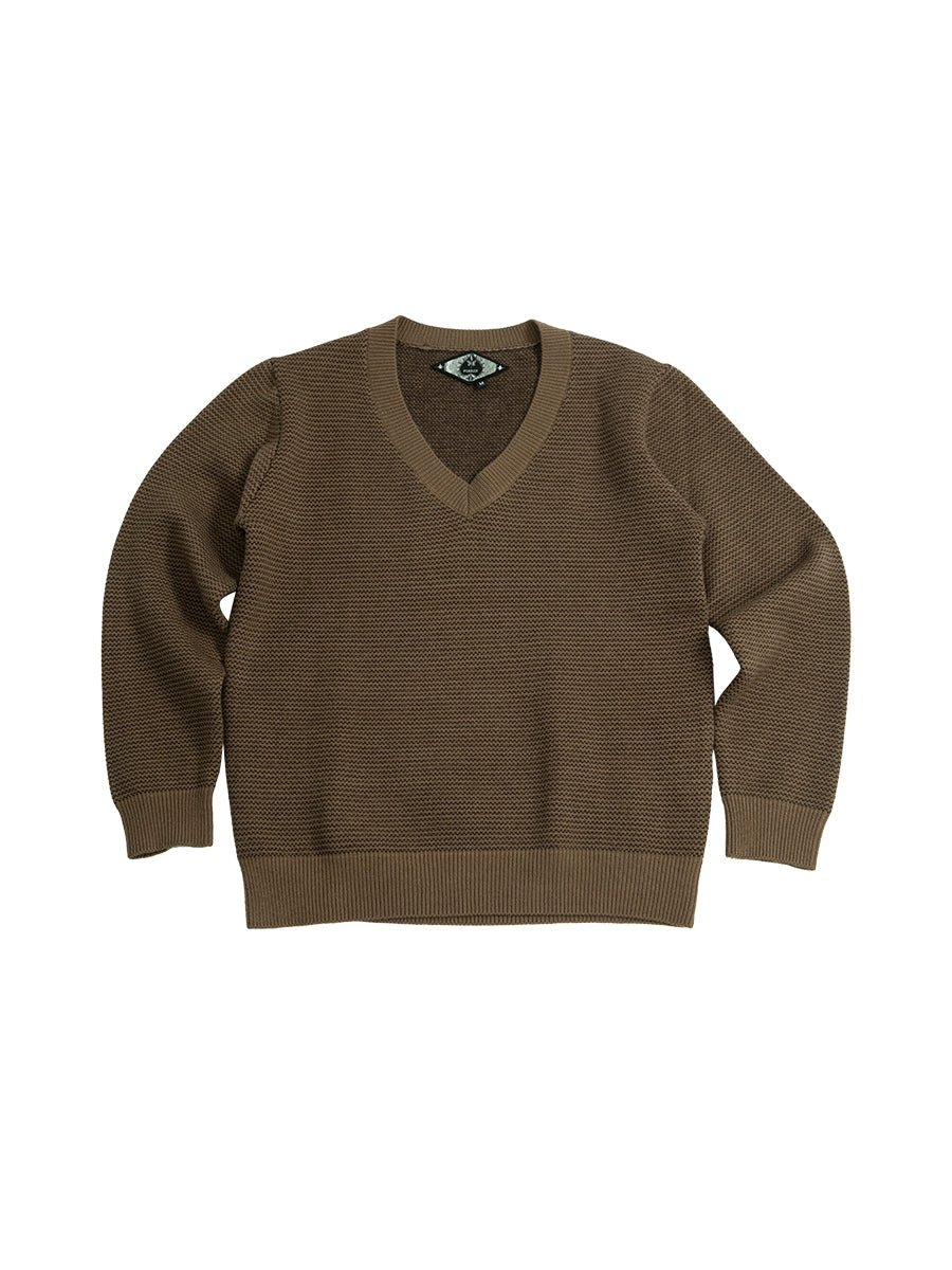 SOARIN英伦复古V领长袖针织毛衣男 重磅保暖鸡心领叠穿打底毛线衣