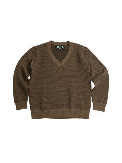 SOARIN英伦复古V领长袖针织毛衣男 重磅保暖鸡心领叠穿打底毛线衣