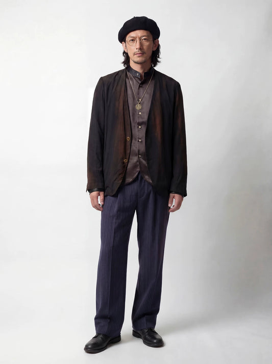 SOARIN Amekaji Vintage Loose Fit Plant Viscose Blend Distressed Cardigan Jacket  PPZ262TXZ141